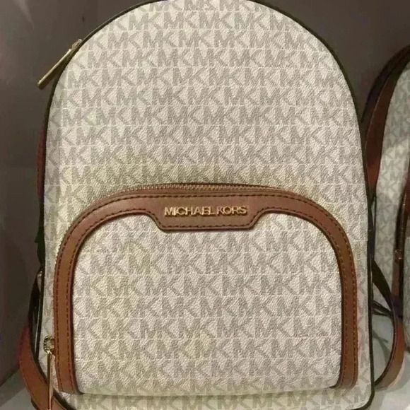 Michael Kors Backpack Jaycee Medium Backpack MK Signature Vanilla - Picture 2 of 9